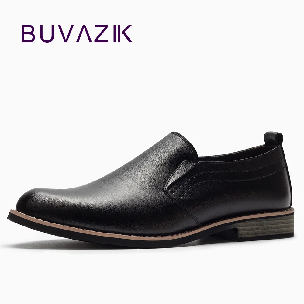Vente BUVAZIK Marque De Luxe En Cuir Concis Hommes D affaires Robe Pointu Noir Chaussures Respirant Formelle De Mariage De Base Chaussures Hommes