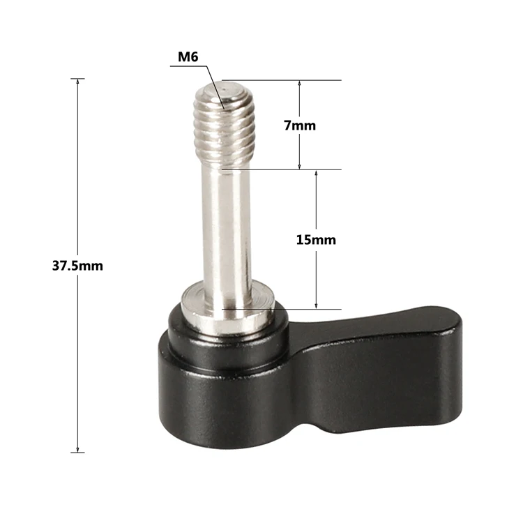 M6 * 7mm Ratchet Wingnut Assembly Hand Locking Knob For Camera Cage Rig Shoulder