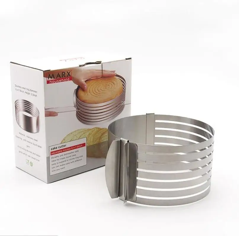

Thickened 7.8 - Inch Sliced Round Mousse Circle Cake Bread Separator Adjustable Hierarchical Baking Mold
