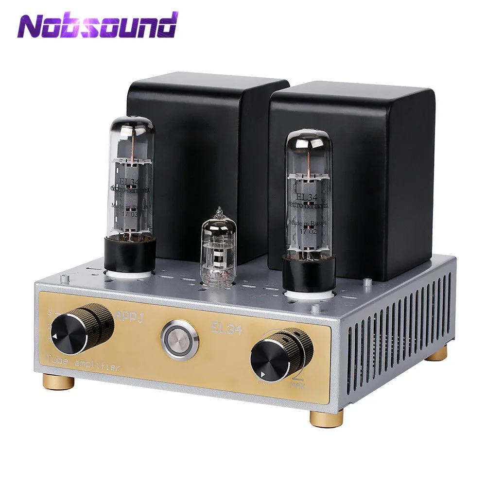 Nobsound мини EL34 Вакуумные Трубчатые усилители HiFi стерео односторонний усилитель