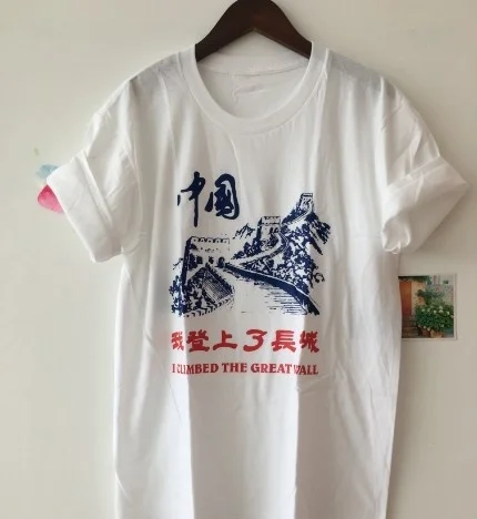 Hahayule Jbh I Climbed The Great Wall Women 90s Vintage T Shirt Chinese Style Fashion Graphic Tee Hipsters Grunge White Shirt T Shirts Aliexpress