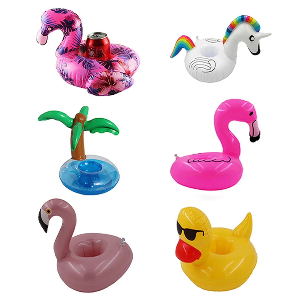 Inflatable Swimming Cup Holder Unicorn Flamingo Drink Holder Swimming Pool Float Bathing Pool Toy Party Decoration Bar Coasters flower coasters molds cup pad fruit plate large tea cup mat tray silicone mold for resin diy crafts table decoration supplies