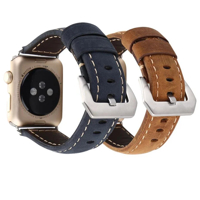 Высокое качество из натуральной кожи петлевой для Apple Watch ремешок iwatch 4 3 2 1 Спорт 38