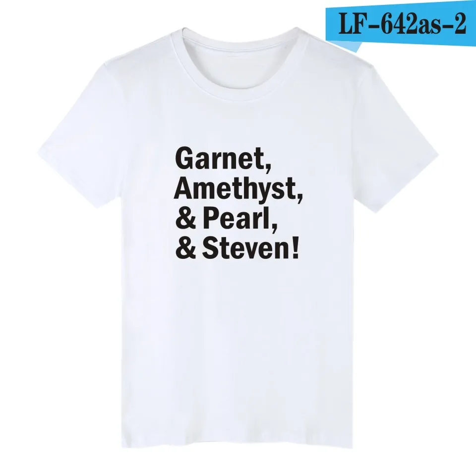 Стивен Вселенная мультфильм забавная футболка мужские футболки с коротким рукавом и аниме сахарная жизнь приключения хрустальные драгоценные камни футболки XXS 4XL - Цвет: white