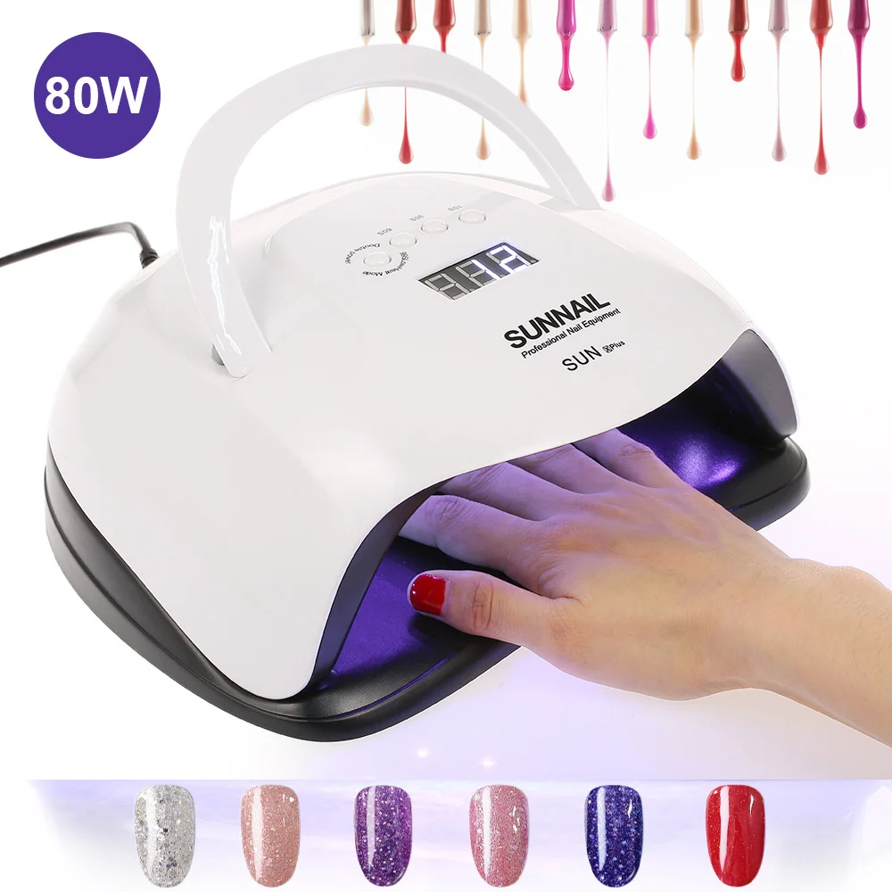 

80W UV LED Lamp for Nails Sunlight Nail Dryer Gel Curing Machine Fingernail Toenail Drying Equipment Nail Art Tool Professional