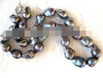 

~~ 11.25 freshwater pearl black drop reborn keshi necklace 17" Discount 35%