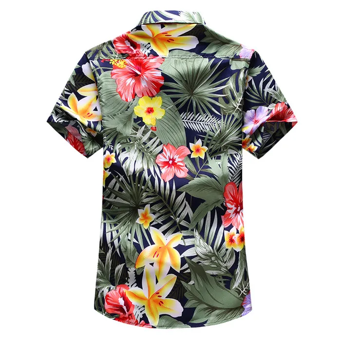 2019 летняя рубашка модная повседневная мужская с коротким рукавом рубашки мужские высокого качества с цветочным рисунком цвет рубашки
