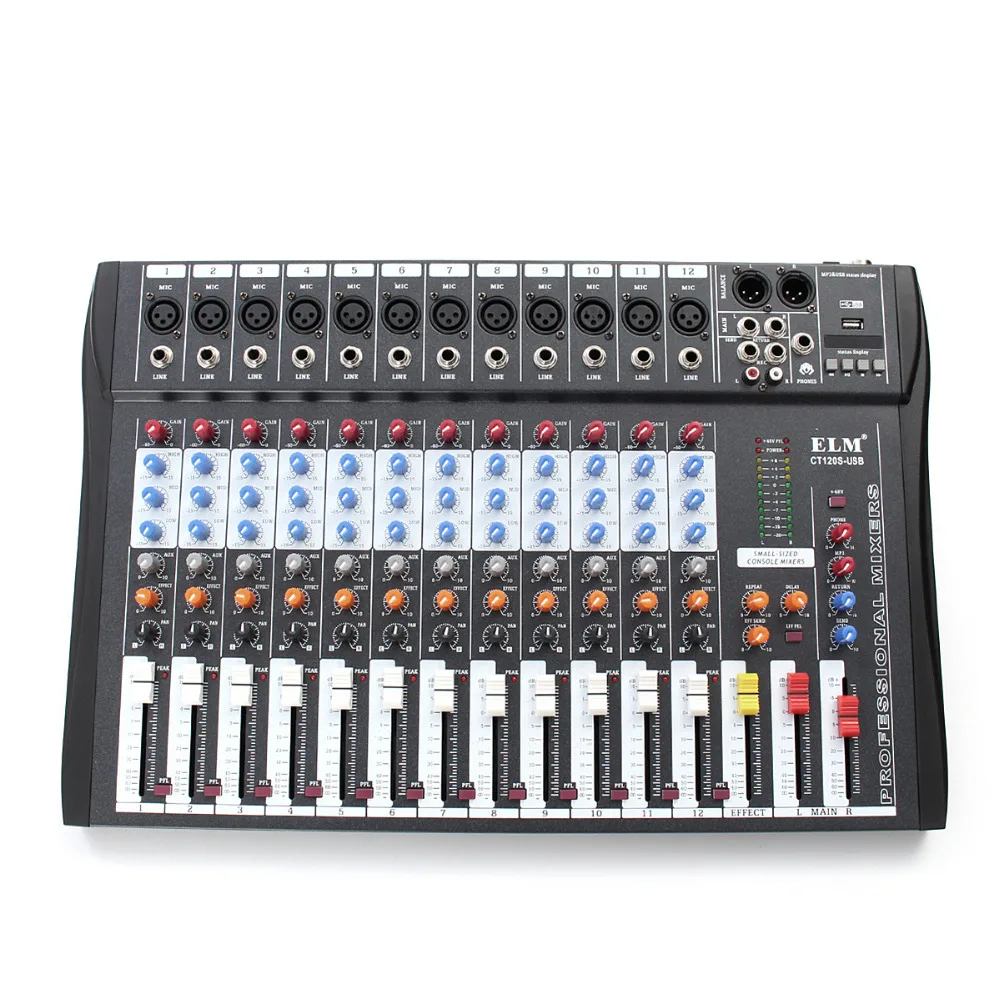 

Professional 12 Channel Live Studio Audio Mixer Power USB Mixing Console CT-120S