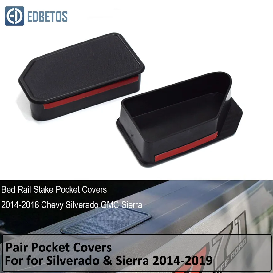 

Truck Bed Rail Stake Pocket Covers for Chevy Silverado GMC Sierra Stake Hole Plugs 2014-2018 Pickup Odd Shaped Holes Cover Caps