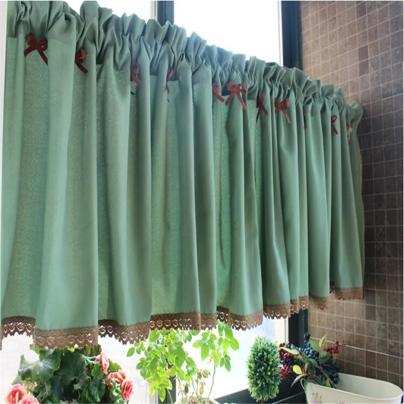 Free Shipping Quality Pastoral Green Curtain Lovely Lace Coffee Drapes Kitchen Closet Short Small Blinds Home Winder Decora | Дом и сад