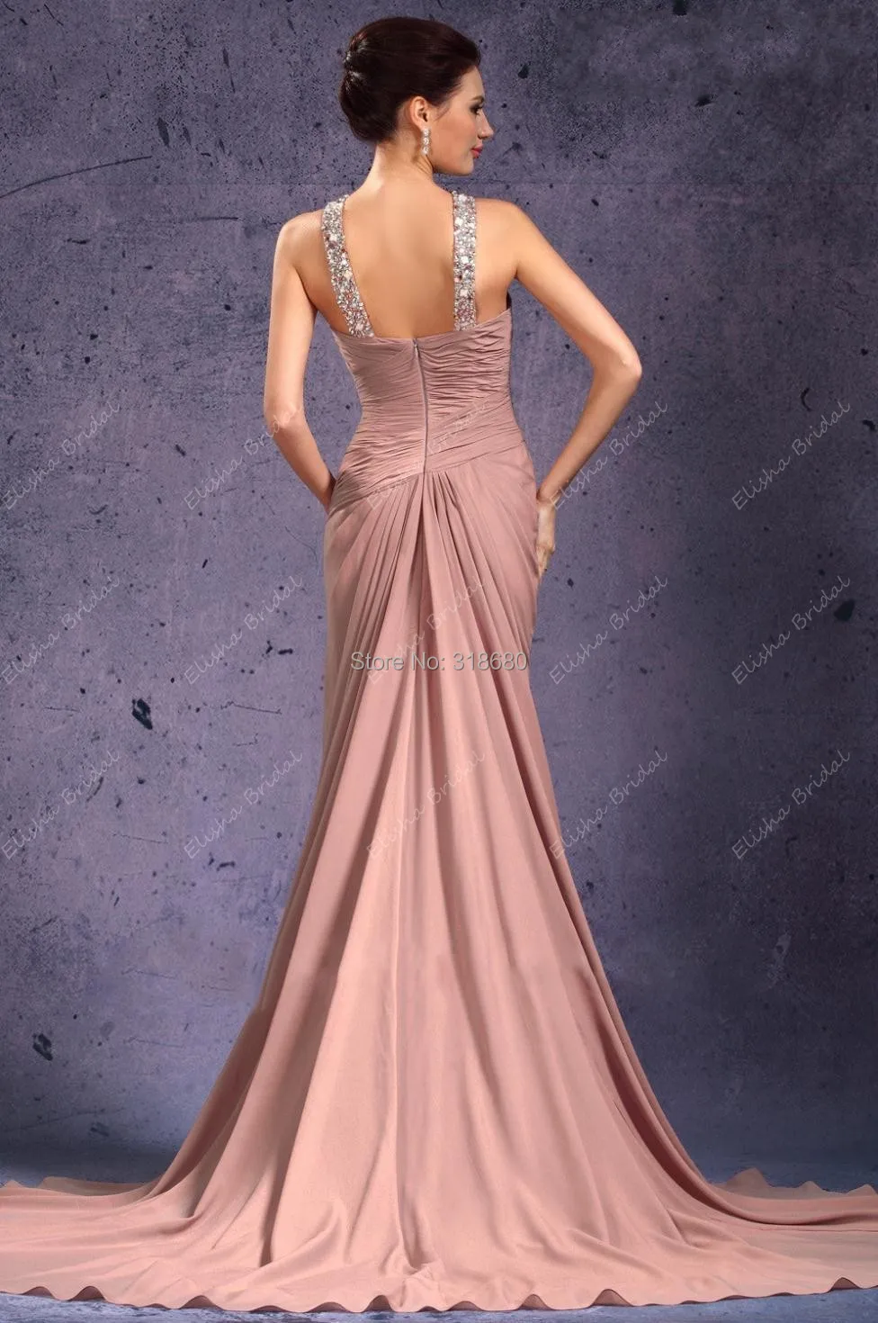 copper chiffon dress