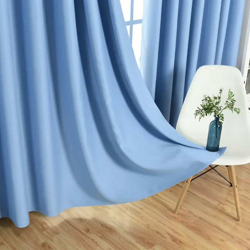 

Soft Solid Color Window Curtain Purple Semi Blackout Curtains for Bedroom Living Room Green Curtains Customized Home Textile