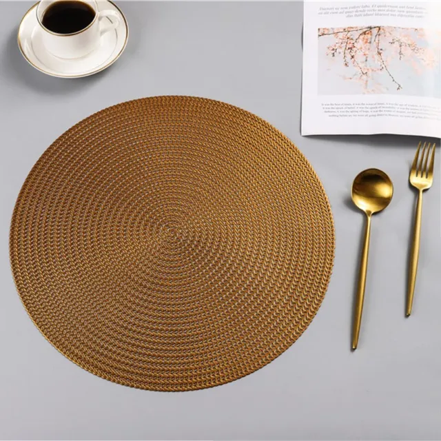 38CM Round PVC Placemat Kitchen Dining Table Mats Steak Pad Anti-scalding Insulation Pads INS Nordic Hotel Restaurant Home Decor 8