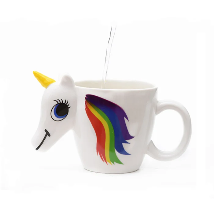 Transhome 3D Unicorn Mug Coffee Cup Ceramic Color Changing Mug 300ml Creative Mugs And Cups For Tea And Coffee Travel Drinkware  (13)