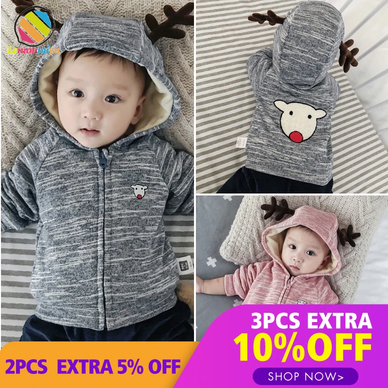  Lemonmiyu Baby Winter Outwear Coats Plus Velvet Cartoon Warm Hooded Fashion Baby Unisex Jumpsuits C
