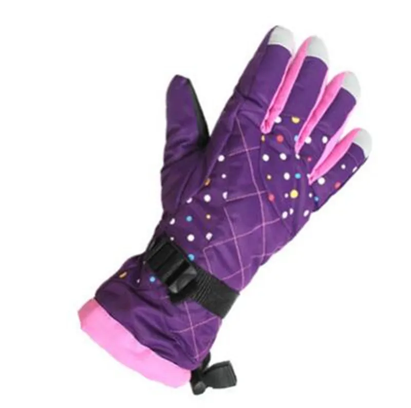 Парящие зимние водонепроницаемые ветрозащитные перчатки, зимние перчатки для катания на лыжах, мотоцикле, велоспорта, теплые лыжные перчатки для женщин - Цвет: purple