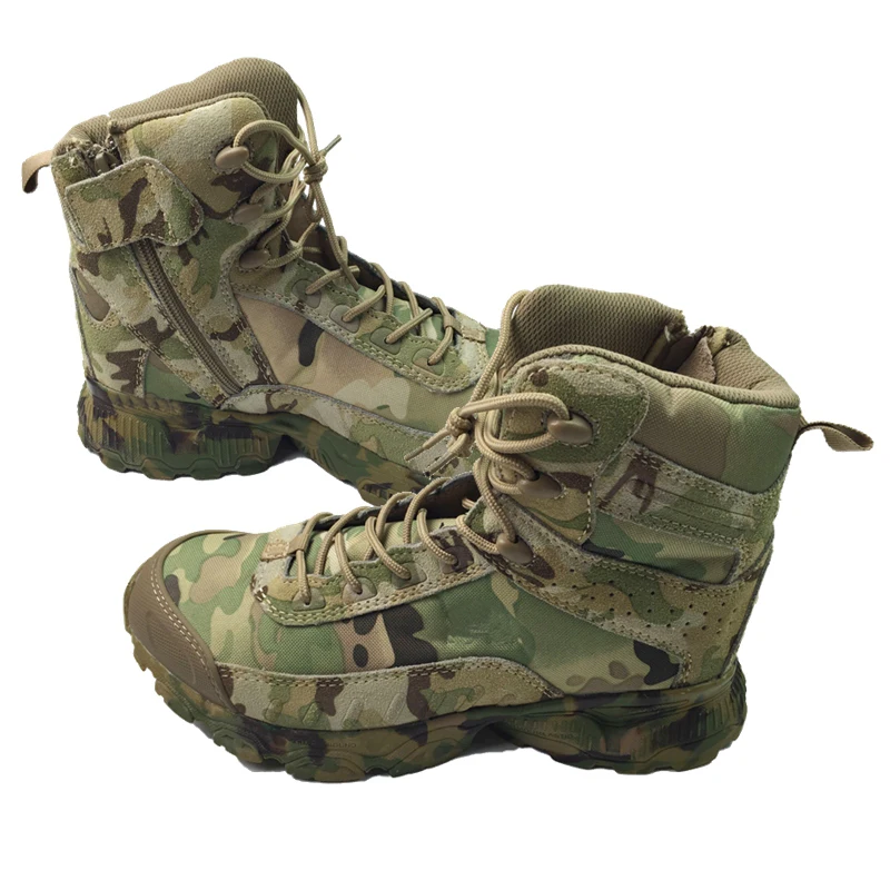 CP Camo 8'' Men's Special Forces Jungle Camofluage Boot Military Boots Tactical Combat Boots W/ Zipper on Side for Outdoor forces acting on restorations