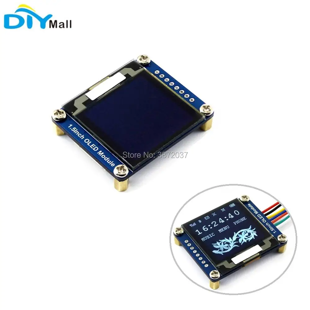 OLED экран 1 5 дюйма модуль дисплея 128X128 SSD1327 SPI I2C IIC для Arduino Raspberry Pi|Модули умного