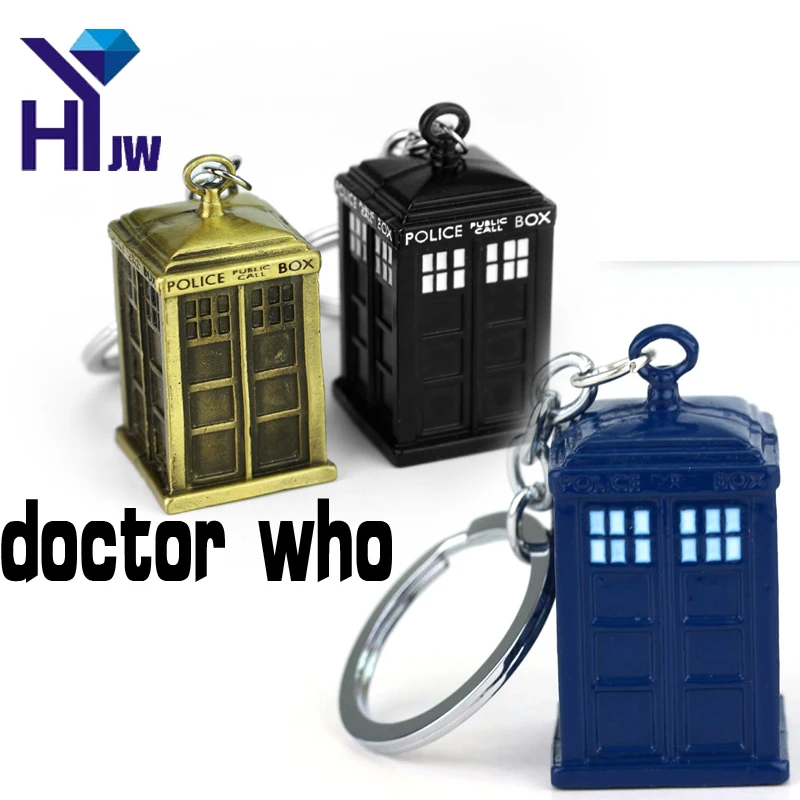 

Doctor Who 3D Police Box Cupreous Pendant Key Chain TARDIS Key Rings For Gift Chaveiro Car Keychain Movie Key Holder Souvenir