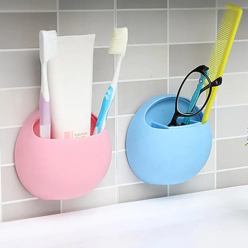 

New Toothbrush Wall Mount Holder Cute Sucker Suction Bathroom Organizer Family Tools Accessories Drop Shipping
