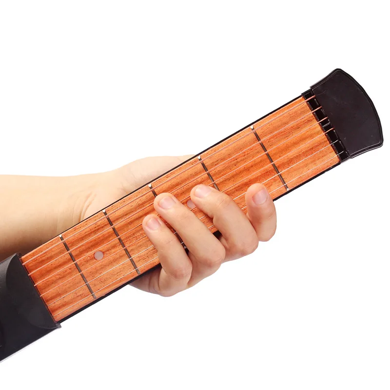 

Portable Pocket Acoustic Guitar Practice Tool Gadget 6 String 6 Fret Model for Beginner