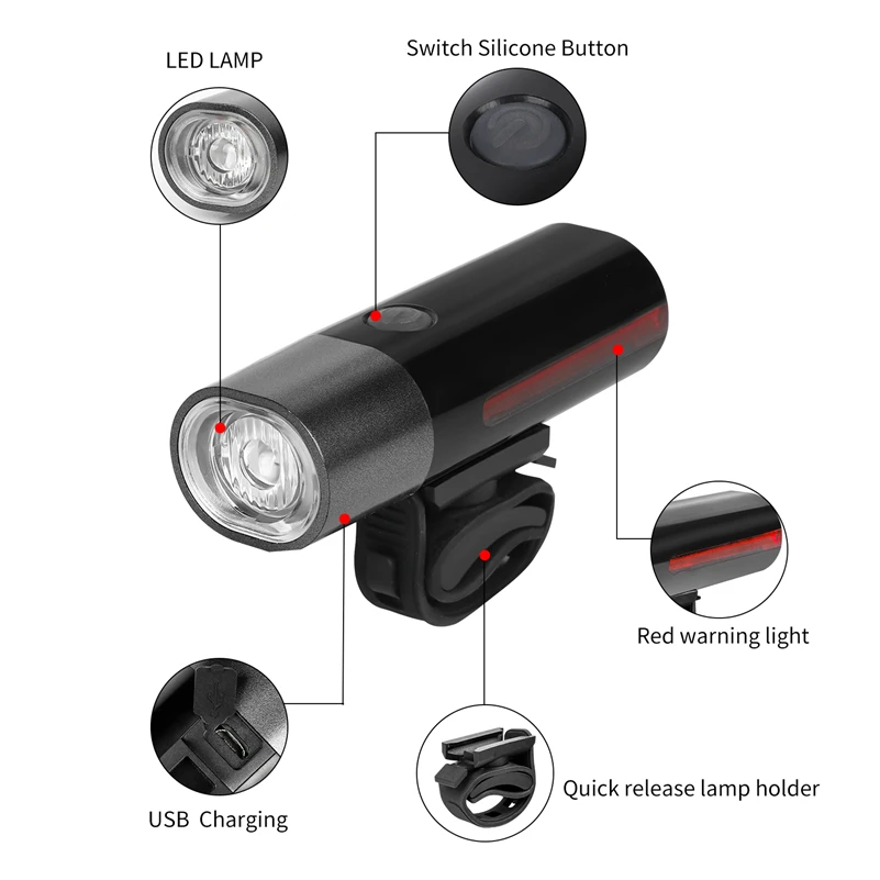 WEST BIKING 4 режима велосипедный светильник USB Перезаряжаемый передний Аксессуары