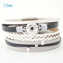 Модный женский браслет 12 мм на застежке и браслеты модные магнитные украшения Пряжка обертывание кожаный браслет подходит 12 мм partnbeads ювелирные изделия KC0205-MS