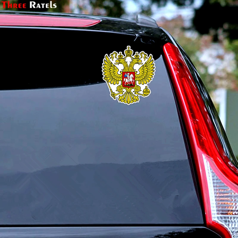 Three Ratels TZ-1767# 15x16см герб Российской Федерации полноцветные прикольные наклейки на авто наклейка на машину автонаклейка стикеры