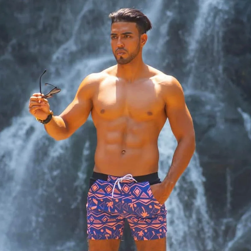 Taddlee Brand Men's Beach Board Shorts Boxer Trunks Basic Traditional High Rise Swimwear Swimsuits Plus Big Size XXL Bathing