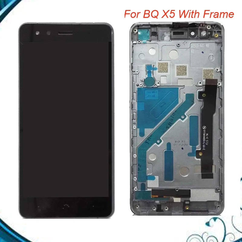 

For BQ X5 LCD Display+Touch Screen Digitizer Sensor Assembly With/Without Frame For BQ Aquaris X5 LCD Screen Free Shipping