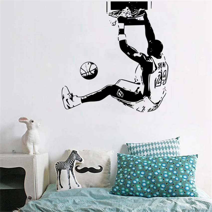 

NBA Basketball Star Kobe Dunk Home Decor Wall Stickers Student Dormitory Bedroom Wall Wall Decoration Poster Stickers D13