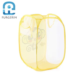 

FURGERIN Dirty Clothes Basket Cartoon Fabric storage basket for toys Foldable Net Home Organizer Clothing Bins laundry baskets