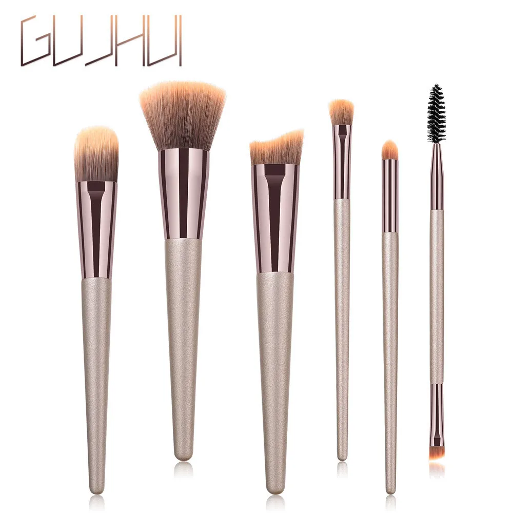 Gujhui Профессиональный Роскошные Pincel де maquillaje 6 шт. макияж расчёски для волос набор