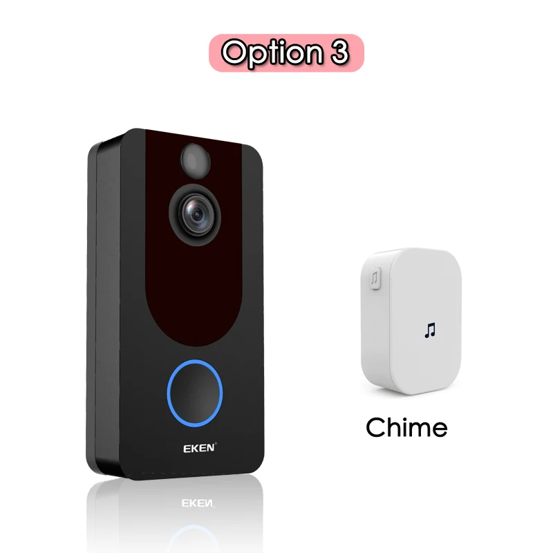 Eken V7 HD 1080P смарт WiFi видео дверной звонок камера визуальный домофон ночное видение IP дверной звонок беспроводная камера безопасности - Цвет: Option 3