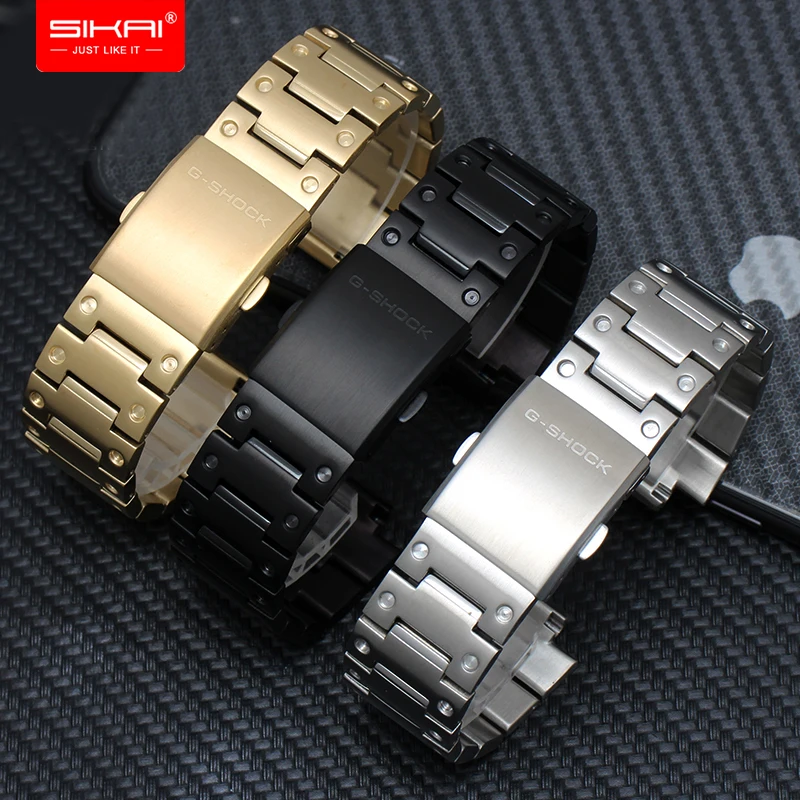 

Stainless Steel Watch band Case Cover For Casio DW5600 GW-M5610 G-shock Accessories replace strap High-end SIKAI