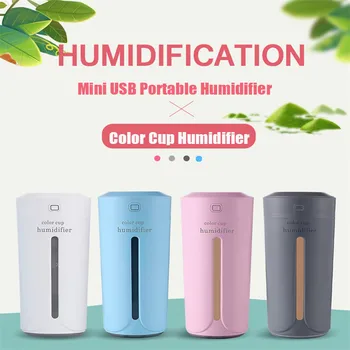 

230ml Color Cup USB Air Humidifier for Home Car Ultrasonic Mini Aroma Diffuser Air Purifier with LED Lights Car Humidifier