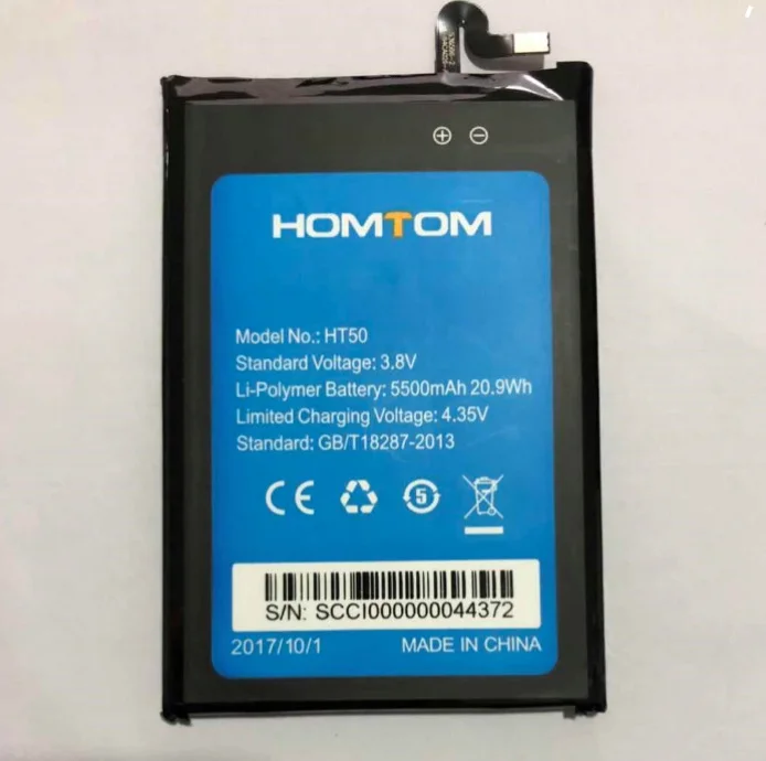 

100% Original HT50 Battery 5500mAh Replacement HOMTOM HT50 Mobile Phone Battery