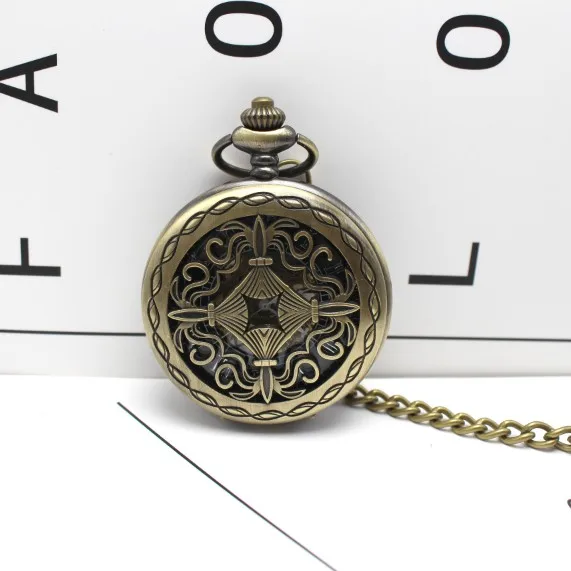 

Antique Style Hollow Chinese Knot Pendant Pocket Watch Roman Numerals Mechanical Skeleton Steampunk Gift
