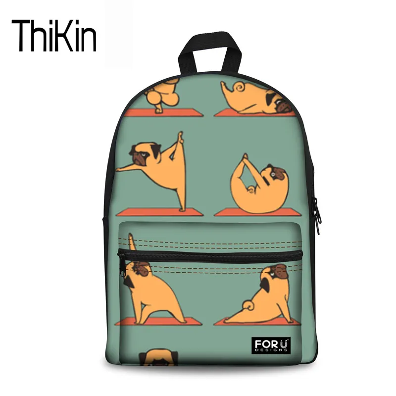

THIKIN Japan School Backpacks Cute Cartoon Pug Printing Women Satchel Schoolbag For Teenagers Girls Boys Kawaii Book Bag Mochila