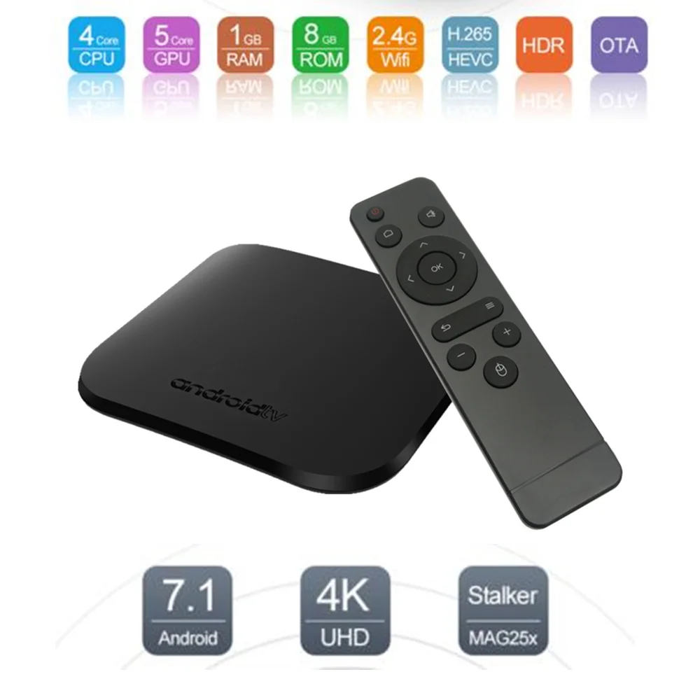 

m8s plus w android tv amlogic S905W Quad core tv box 1GB 8GB 4K WiFi Support MAG 250 Stalker IPTV Smart android 7.1 tv box