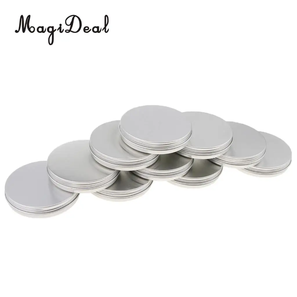 10PCS Aluminum Empty Tin Jars Screw Lids Can Pots Cream Lip Balm Containers 30ml