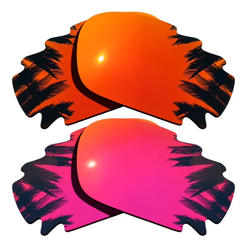 ((Sun Orange Red Mirror) Lenti Di Ricambio Polarizzate A 2 Coppie Per Jawbone Ventiled/Racing Jacket 100% Protezione Uva E Uvb