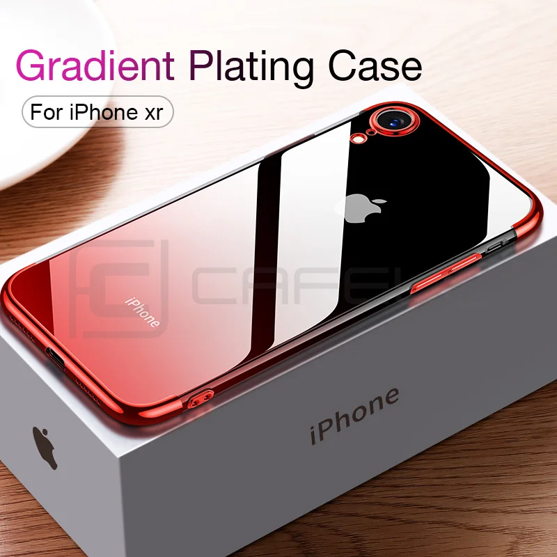 Cafele Luxury TPU Phone Case for iPhone Xs/ XR/ Xs MAX Plating Gradient Color Soft Cover Case on