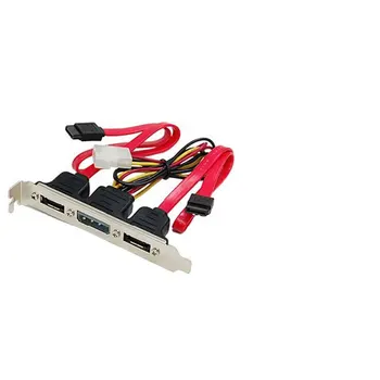 

Dual SATA to 2 Ports eSATA + 4 Pin IDE Power PCI Bracket Slot Cable