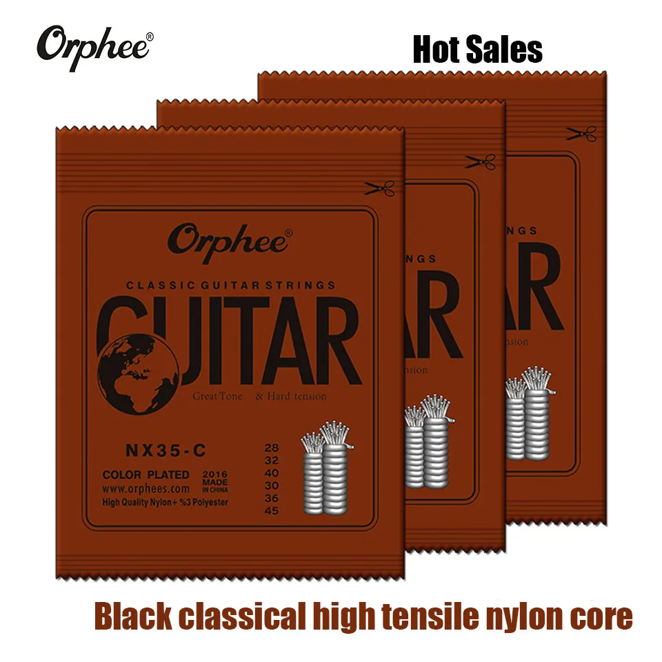 Новинка классические черные струны Orphee для классической гитары с нейлоновым и
