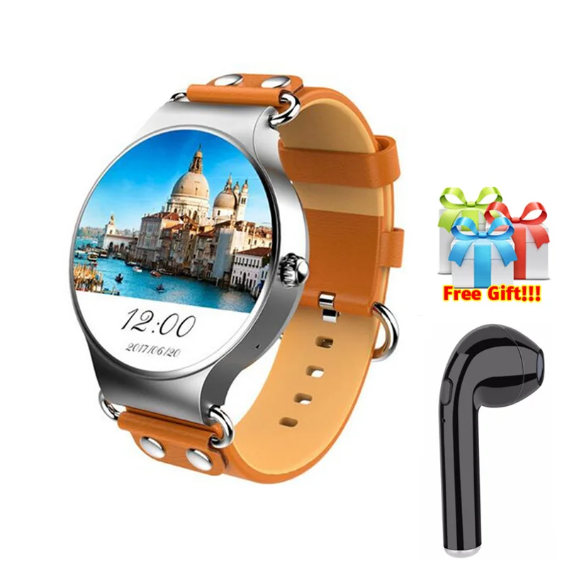 

2 colorsSmart Watch Android 5.1 3G WIFI GPS Watch MTK6580 leather blet Smartwatch for iOS Android PK Z28 S99C DM368