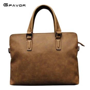 

Famous Brand Business Men Briefcase Vintage Leather Laptop Bag Men Shoulder Bag Messenger Bags Causal Handbag Male