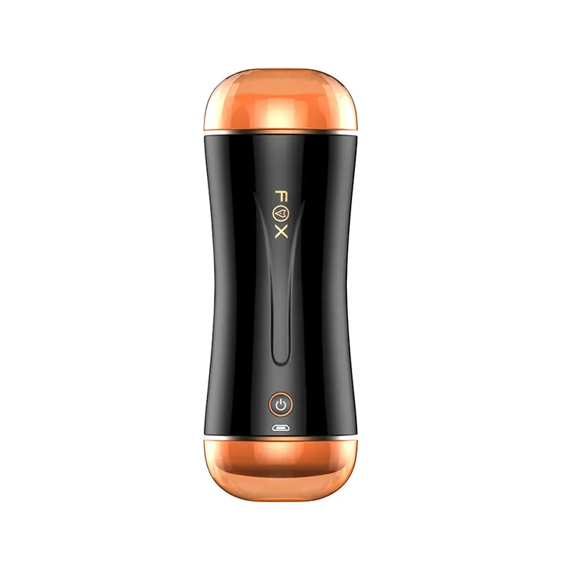 FOX 70*190mm 10 Frequency Vibration Realistic Oral Vagina Double Channel Male Masturbator Pockets Pussy Sex Toys For Men FOX 70*190mm 10 Frequency Vibration Realistic Oral Vagina Double Channel Male Masturbator Pockets Pussy Sex Toys For Men
