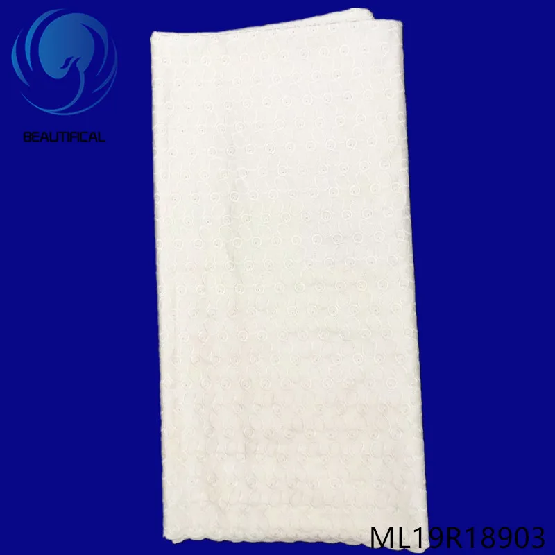 

BEAUTIFICAL nigerian cotton lace fabric polish lace fabric for men clothes Hot sale 5yards african swiss lace fabric ML19R189