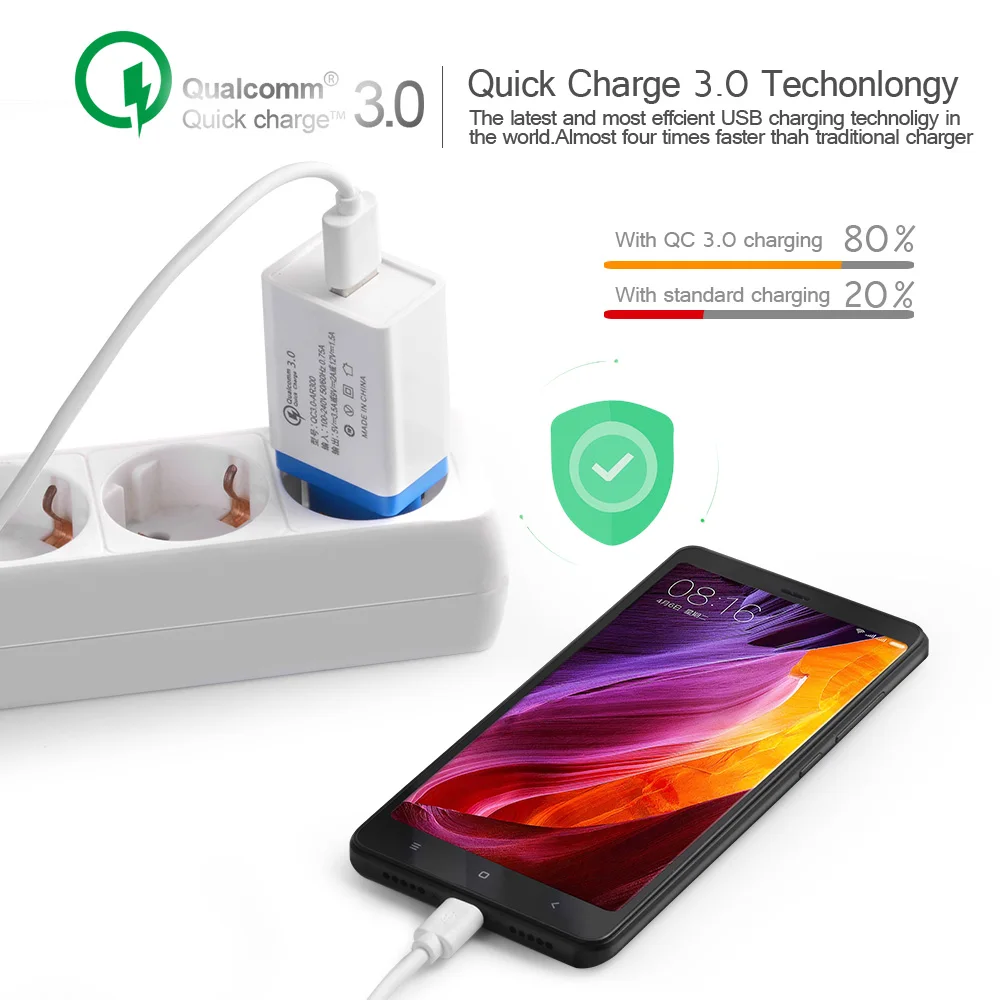 Зарядное устройство USB quick charge 3,0 для iPhone X 8 7 iPad быстрое настенное зарядное устройство 5 В для samsung S9 Xiaomi Mi 8 huawei зарядное устройство для мобильного телефона